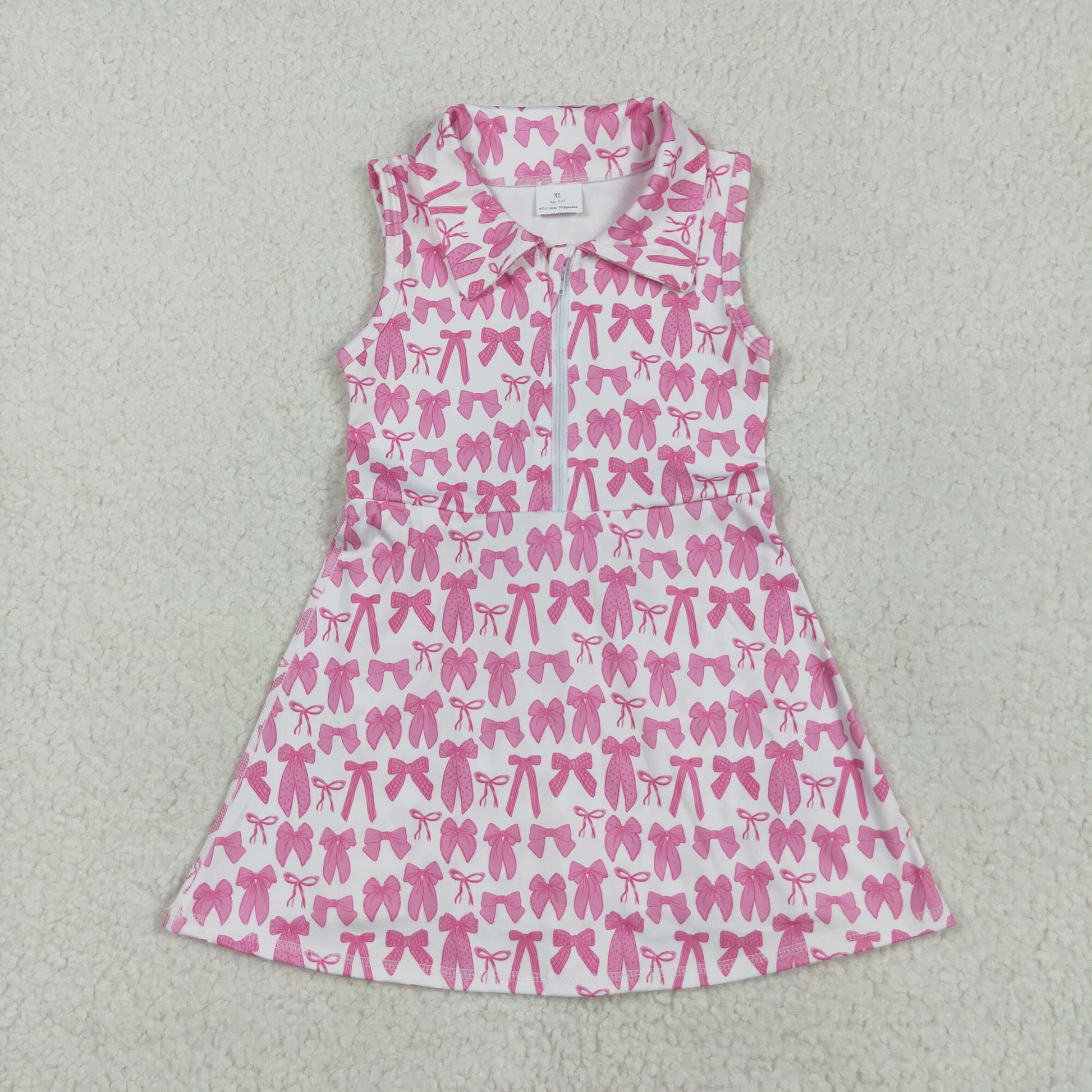 Colorful Flowers Sleeveless Zipper Girls Dress Skorts Everyday Girls Dress