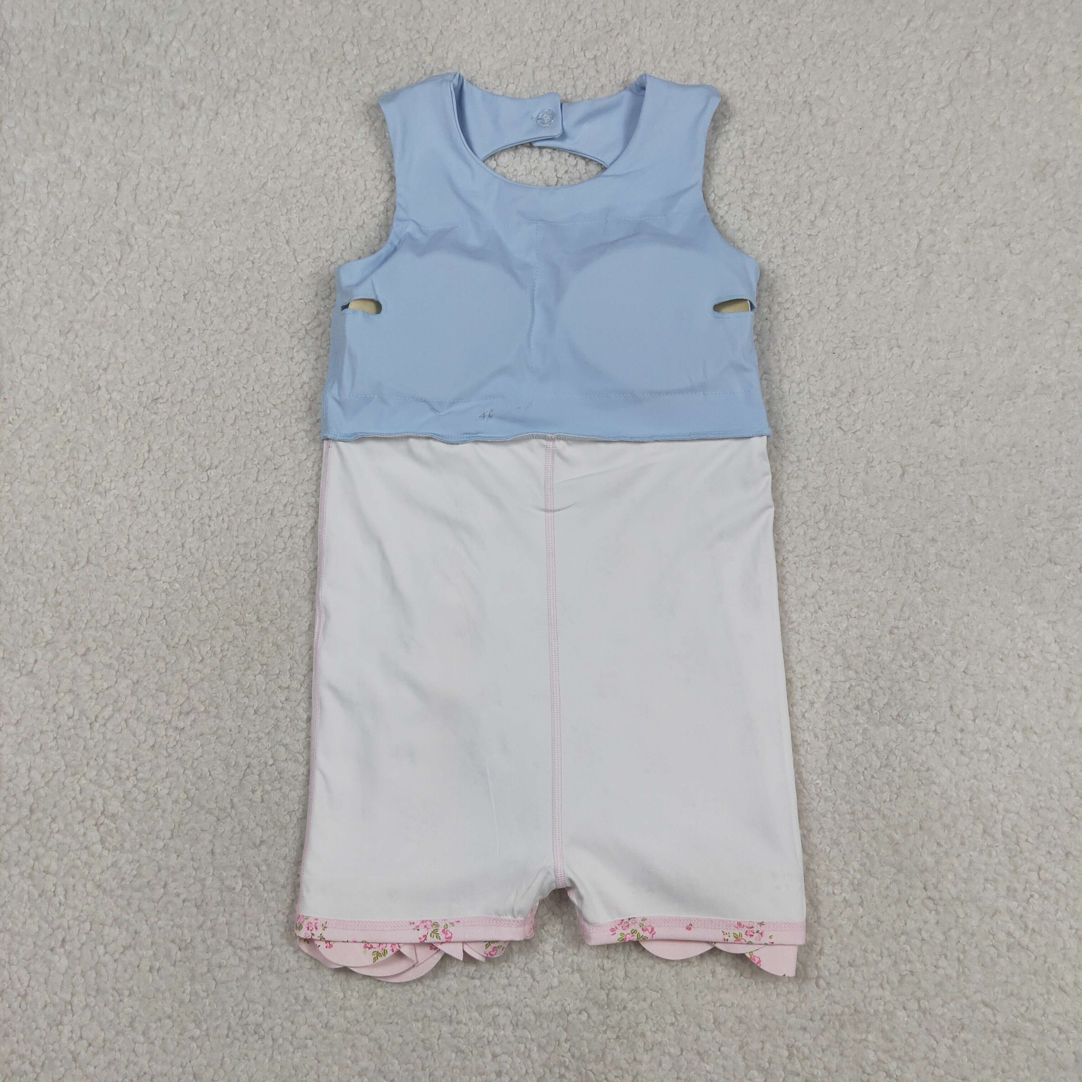RTS Fashion Children's Little Girls Summer Casual Sleeveless Bows Floral Scallop Edge Ruffles ODM Cotton Blend A-Line Play Dress