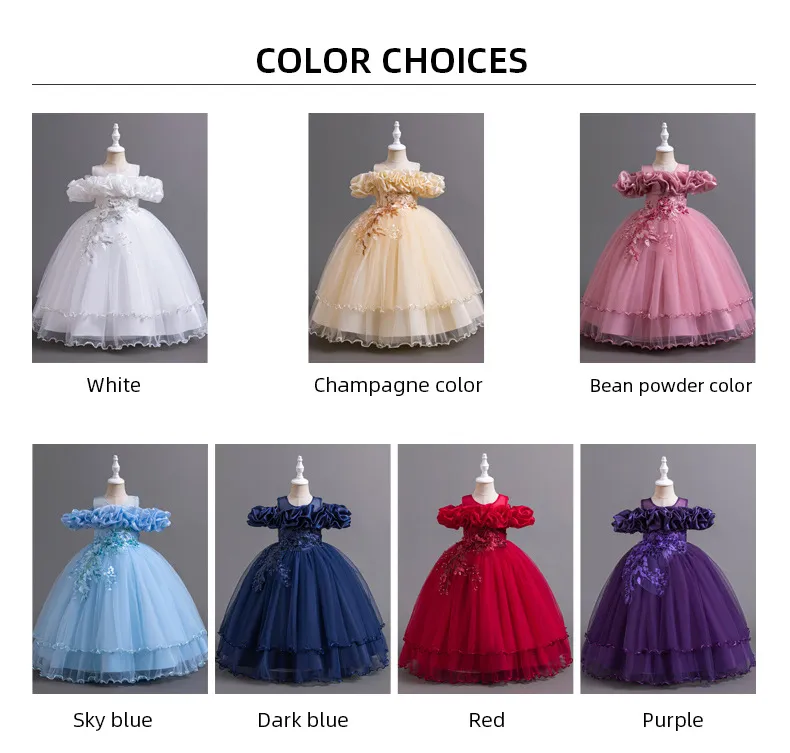 Girls High-End Princess Dress Flower Girl Birthday Party Tutu Skirt