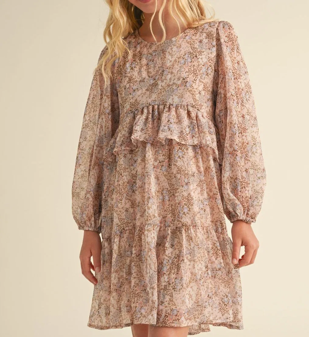 Fashion Kids Layered Hi Low MIDI Dress Girls Maxi Dress