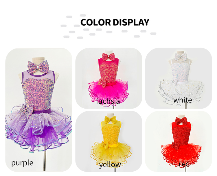 Girls Red Jazz Dance Costume Kids Sequin Heart Tutu Dress Glitter Layered Tulle Skirt for Christmas & Stage Performance
