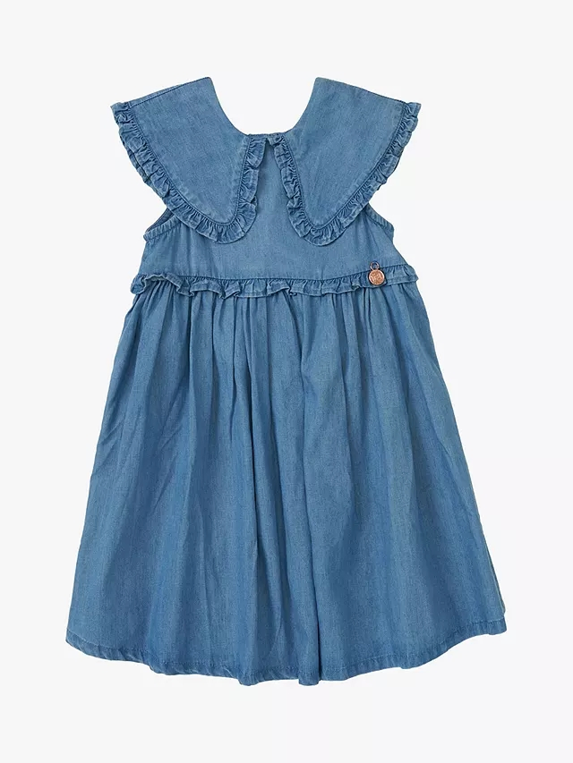 Manufacturer China Apparel Good Quality Children Girls Kids Summer Clothes Blue Denim Baby Dresses