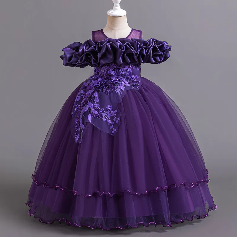 Girls High-End Princess Dress Flower Girl Birthday Party Tutu Skirt