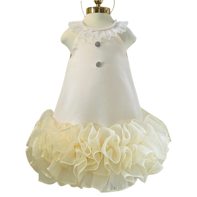 Baby Girls Large Size Vintage Spaghetti Strap Pinafore Lace Decoration Satin Fabric Washable OEM ODM Vietnam Calf-Length