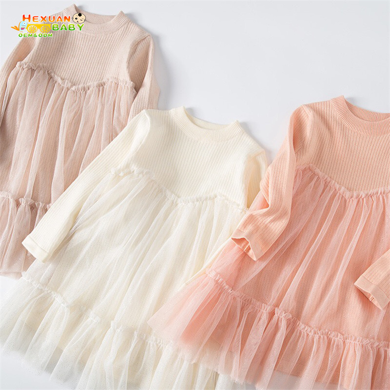 Kids Little Girls' Long Sleeve Girl Knit Sweater Dress Little Girls Pleated Dresses School Uniform Long Sleeve Long Skirt Dress