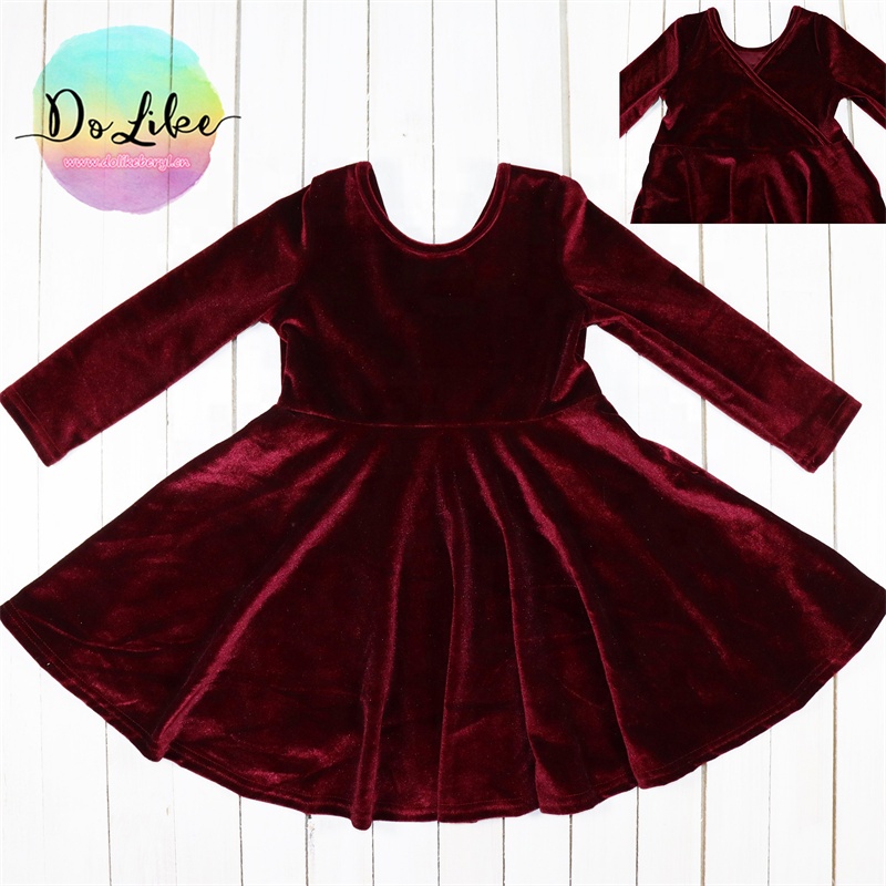 Wholesale Christmas Girls Dress Children's Velvet Clothing Baby Skirts Dresses for Girls