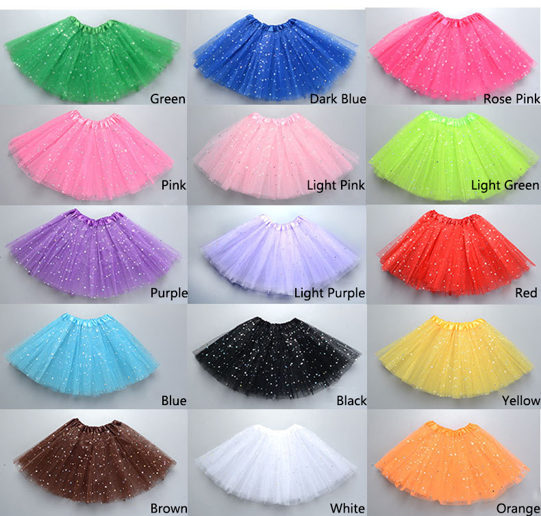 Chinese Factory Bulk Cheap Price Sequin Gauze Princess Skirt 30cm Children Mesh Dress 40cm Adult Ballet Skirt