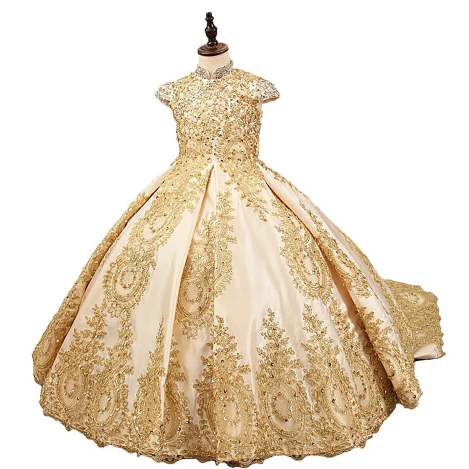 ML024 Anti-static Cross-Border Retro Court Princess Dress Birthday Performance Ball Flower Girl Wedding Gown