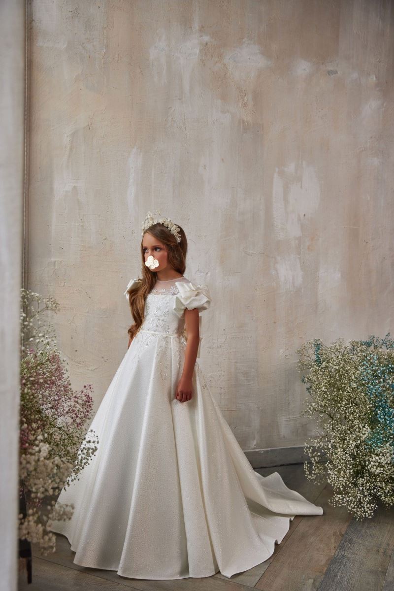 Yoliyolei Children Princess Summer Wedding Birthday Party Kid Off-shoulder Flower Girl Dress Costume Teenager Prom Design Frocks
