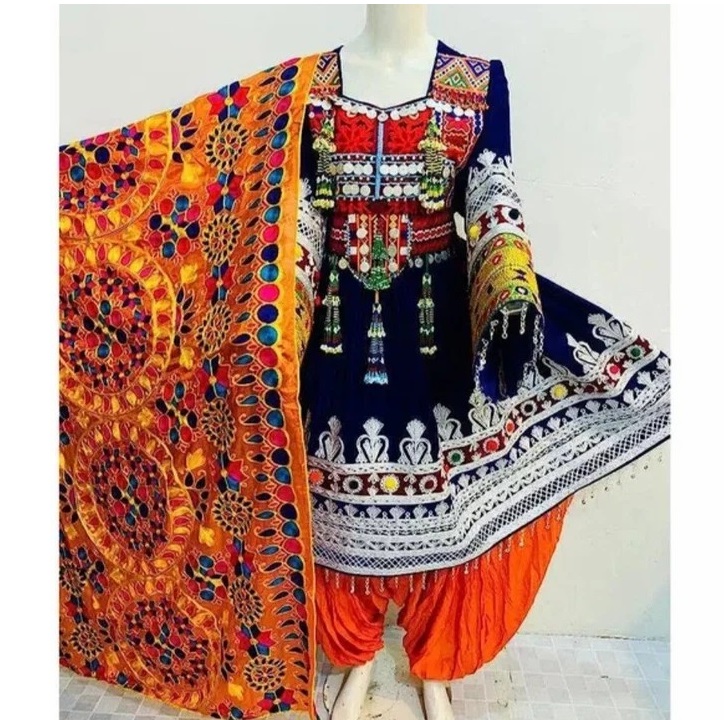 Outdoor Vintage Afghani Salwar Kameez Girls Lace Breathable Cashmere Chiffon Plain Dyed Heavy Weight Multi Colors Maxi Frock