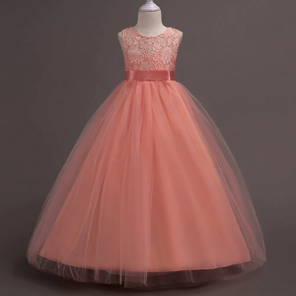 Wholesale Sleeveless Kids Dress Girls Birthday Party Princess Dress for 2-12 Years