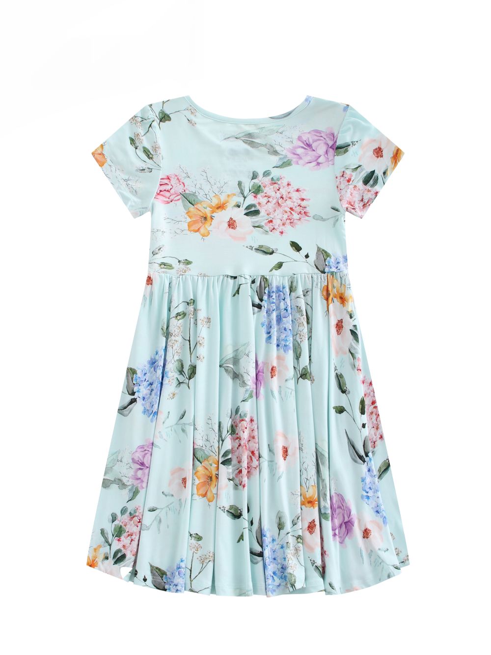Factory Direct Sale Anti-Wrinkle Washable Flared Sleeves Soft Fabric Fun Twirl Playful Outfits Girls' Twirly Dress