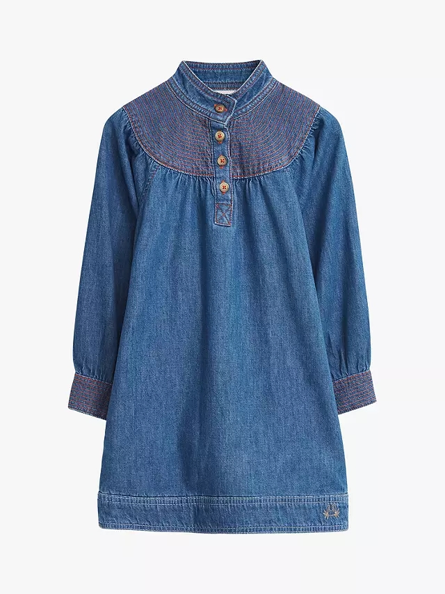 Wholesale China Customized High Quality Top Sale Girls Kids Summer Clothes Seagrass Denim Blue Baby Dresses