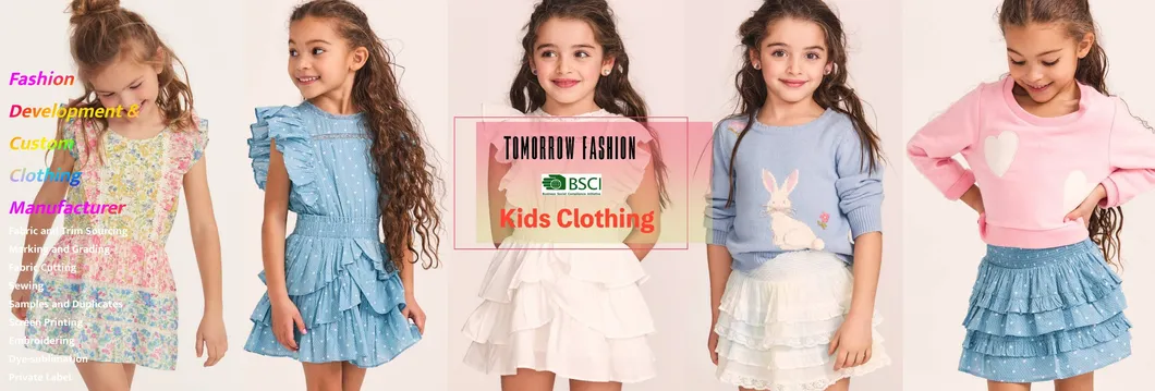 Wholesale China Customized High Quality Top Sale Girls Kids Summer Clothes Seagrass Denim Blue Baby Dresses