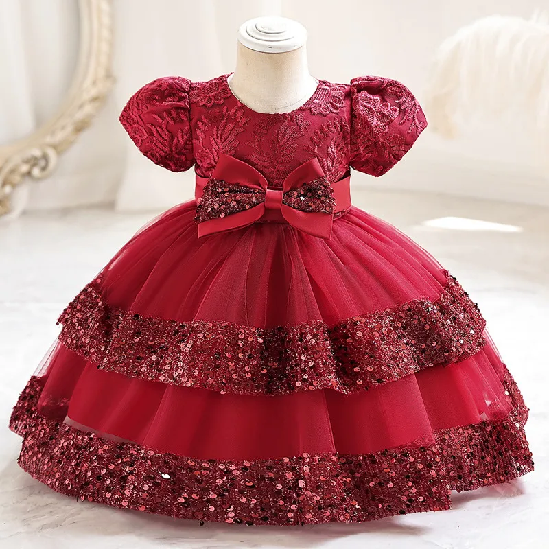 Children's Baby Girls Princess Dress 1 Year Cake Dress Birthday Party Dresses