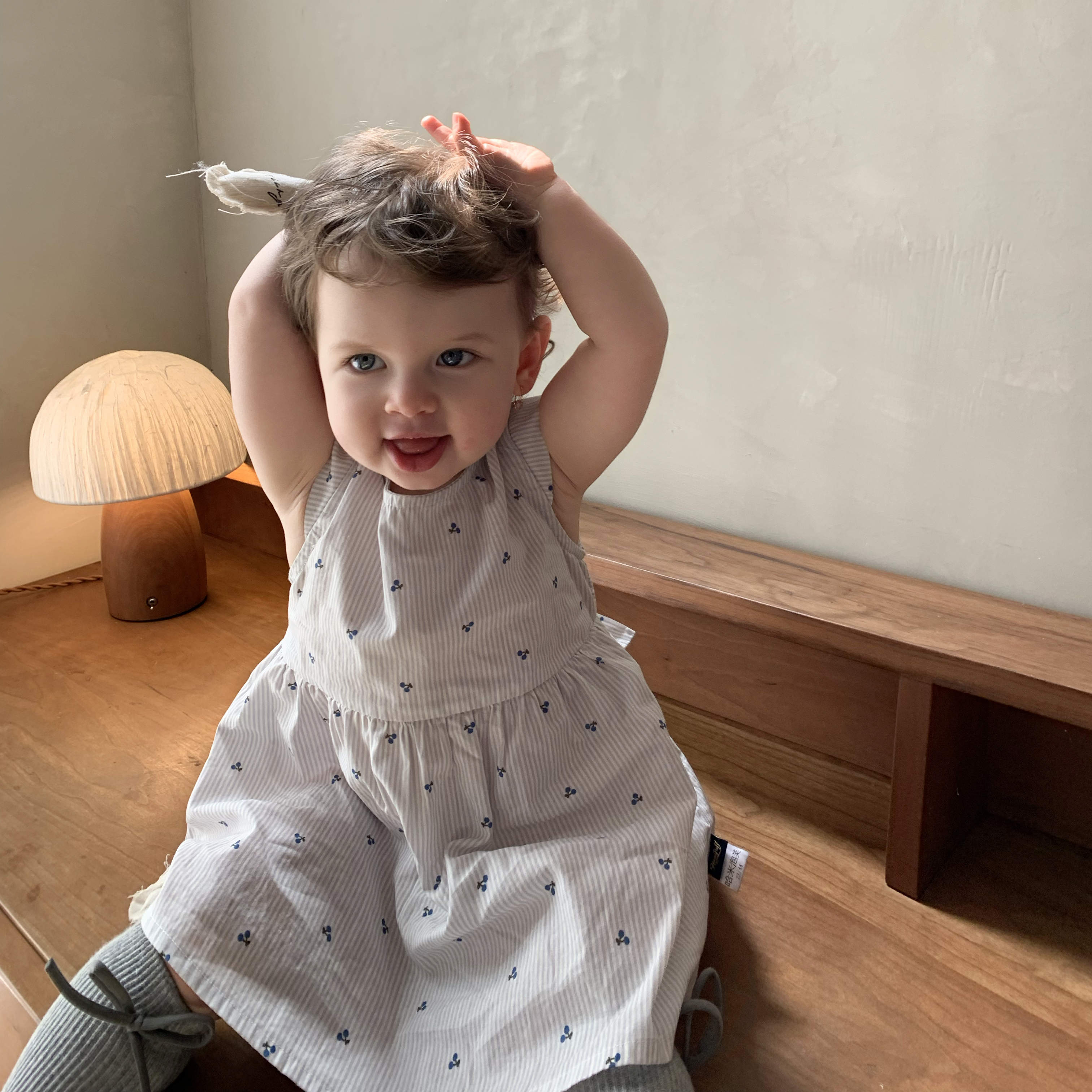 Soft Breathable Cotton Baby Dress, Minimalist Striped Dress for Summer Daily Wear, Playdates &amp; Family Photos