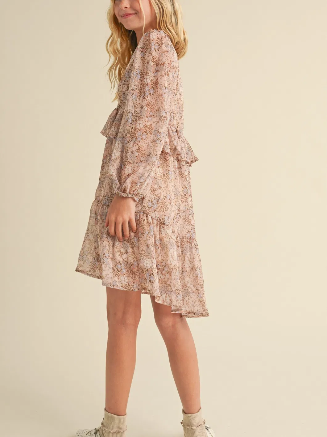 Fashion Kids Layered Hi Low MIDI Dress Girls Maxi Dress