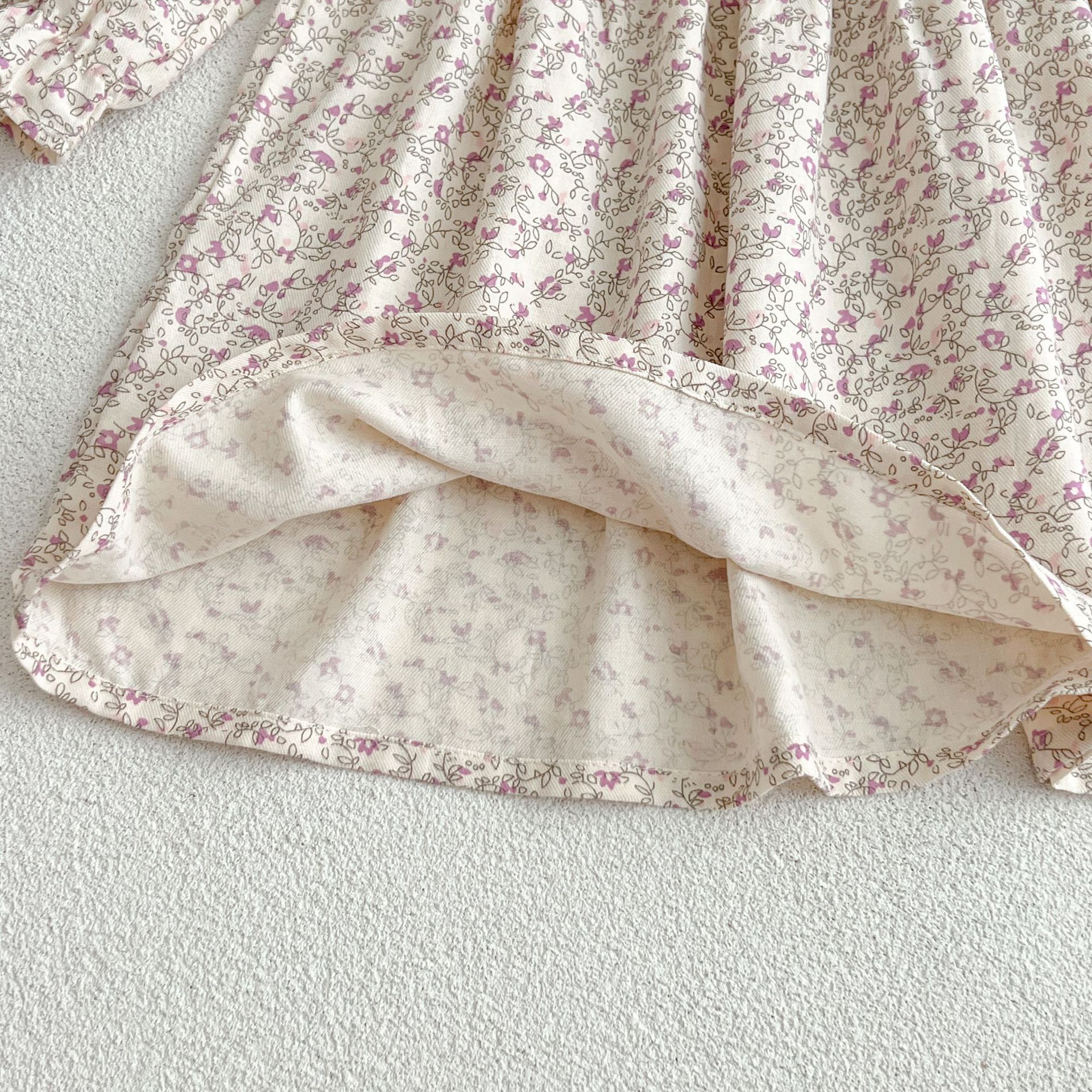 1-6Yrs Girls Baby Dress 2026 Spring Floral Dress Sweet Princess Girl Kids Doll Collar Cotton Birthday Dresses Children Clothes Display 11