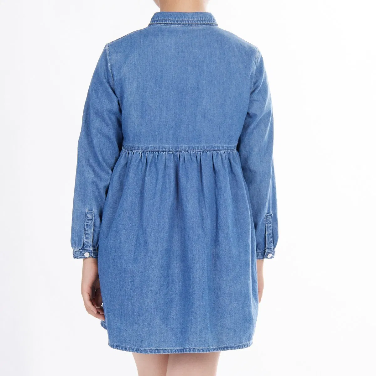 Custom Children Dresses Quality Wash Blue Girls Denim Dress