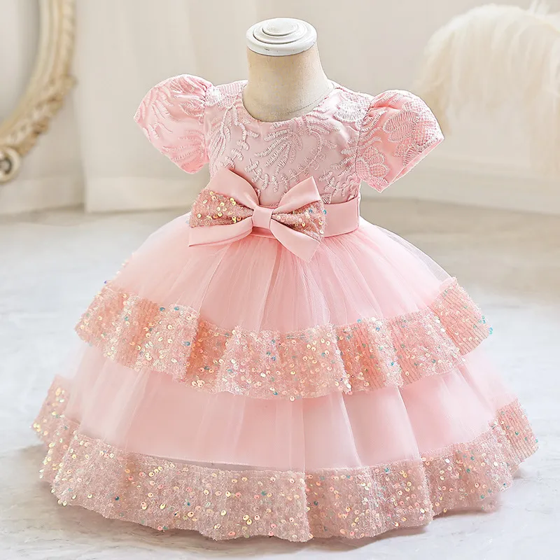 Children's Baby Girls Princess Dress 1 Year Cake Dress Birthday Party Dresses