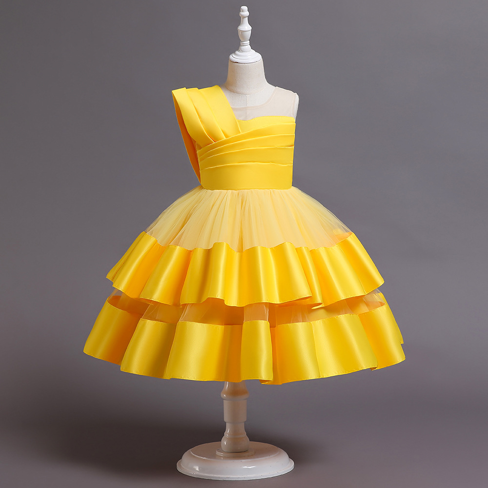 Girl Children Kids Elegant Off Shoulder Flower Princess Dress for Party Wedding Lace Dress Clothing 3~14 Years