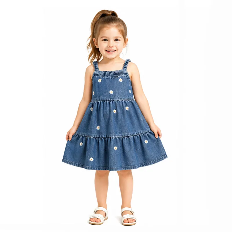 Girls Cotton Denim Sundress 1