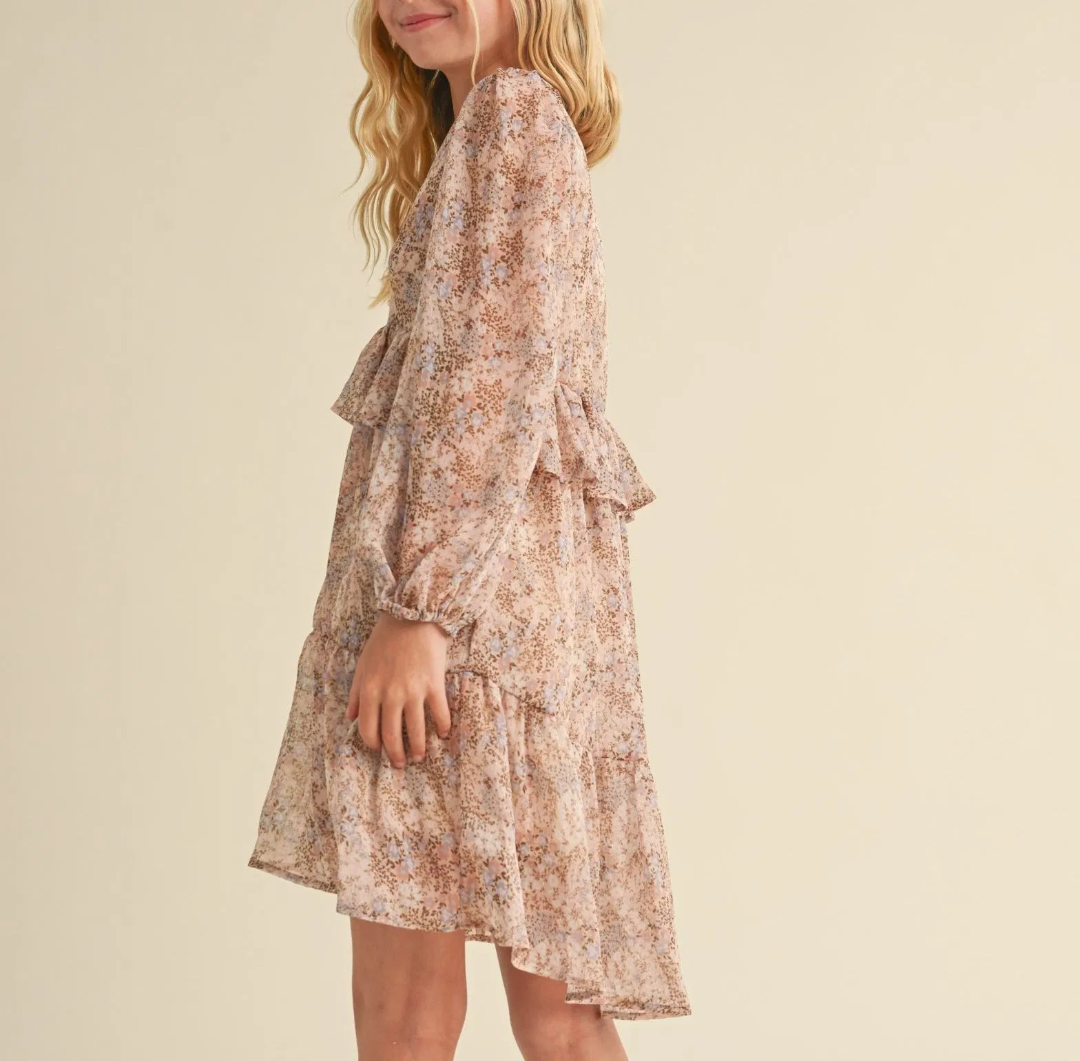 Fashion Kids Layered Hi Low MIDI Dress Girls Maxi Dress