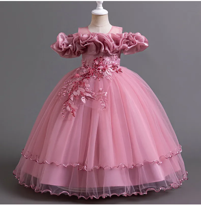 Girls High-End Princess Dress Flower Girl Birthday Party Tutu Skirt