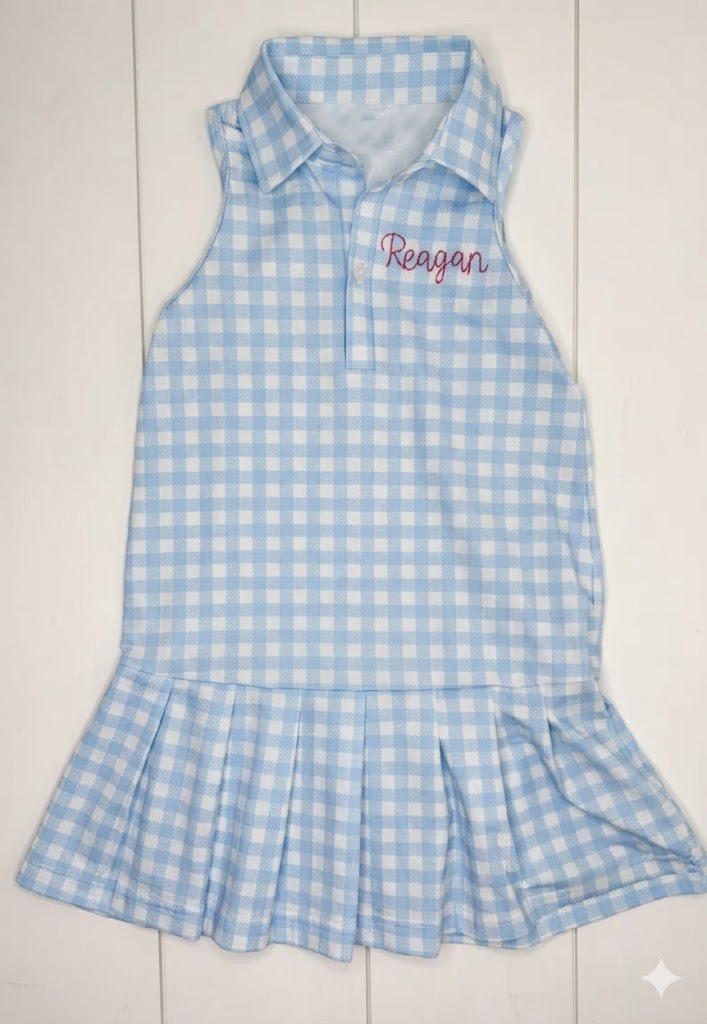 Personalized Tennis Dress for Baby Matching Sister Outfit Toddlers Cotton Athletic Play Dress for Girls