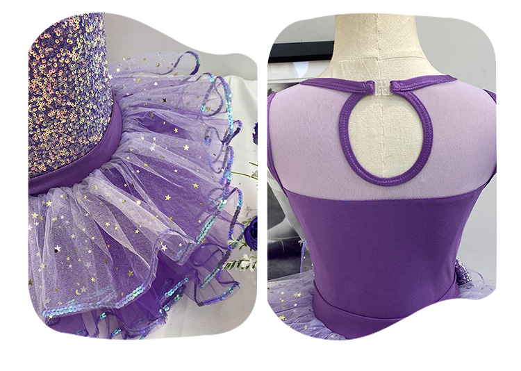 Girls Red Jazz Dance Costume Kids Sequin Heart Tutu Dress Glitter Layered Tulle Skirt for Christmas & Stage Performance