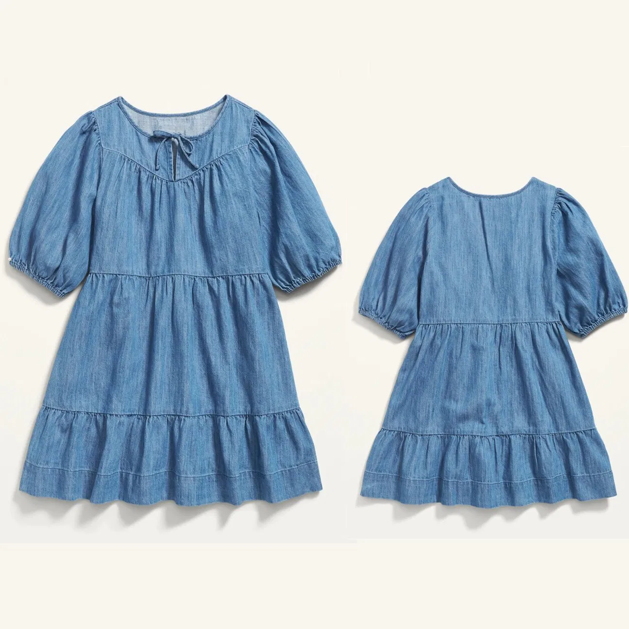 New Design OEM Accept Girls Summer Crew Neck Girl Denim Mini Summer Children Clothes Girls Dress