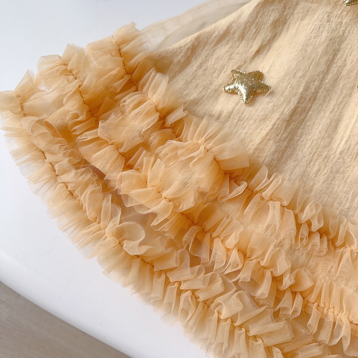 2026 New Fashion Girls Summer Dress New Arrival Starry Mesh Sundress Sleeveless Tiered Princess Skirt Softening Treatment