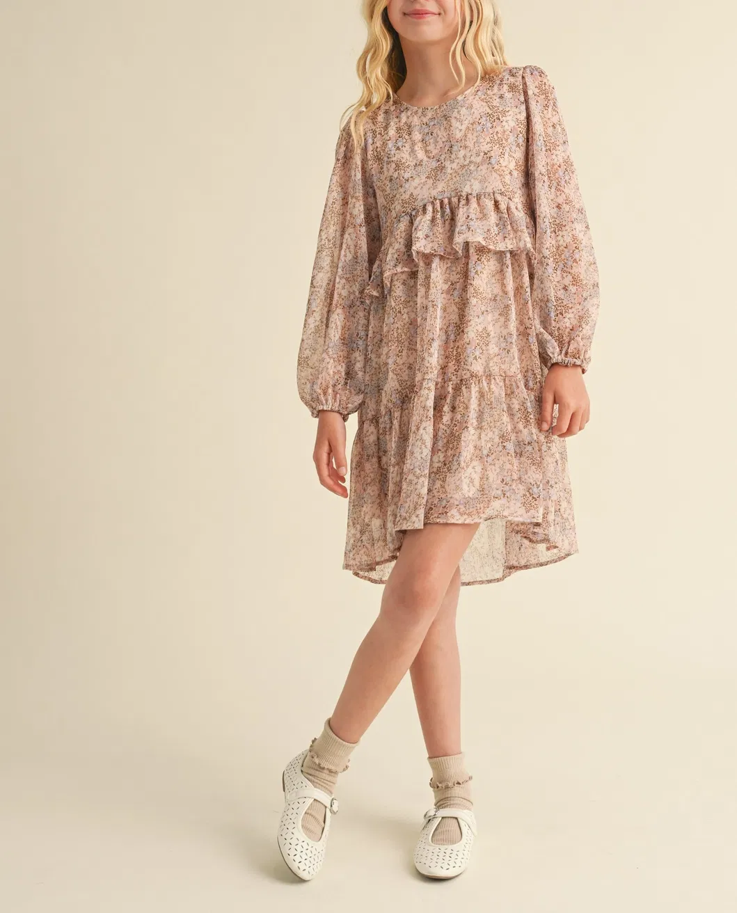 Fashion Kids Layered Hi Low MIDI Dress Girls Maxi Dress