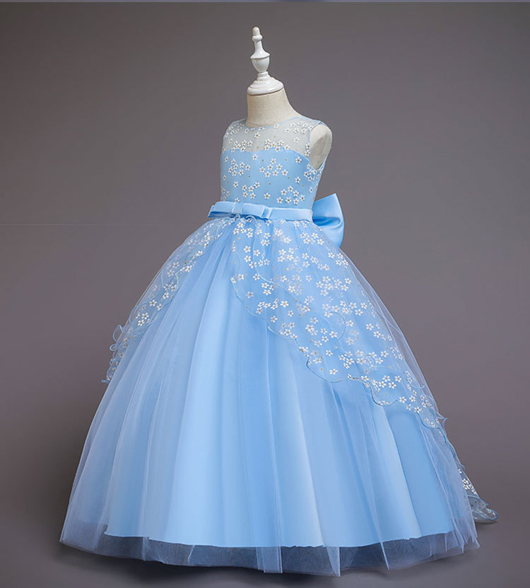 Latest Child Girl Party Wear Long Lace Tutu Princess Dress
