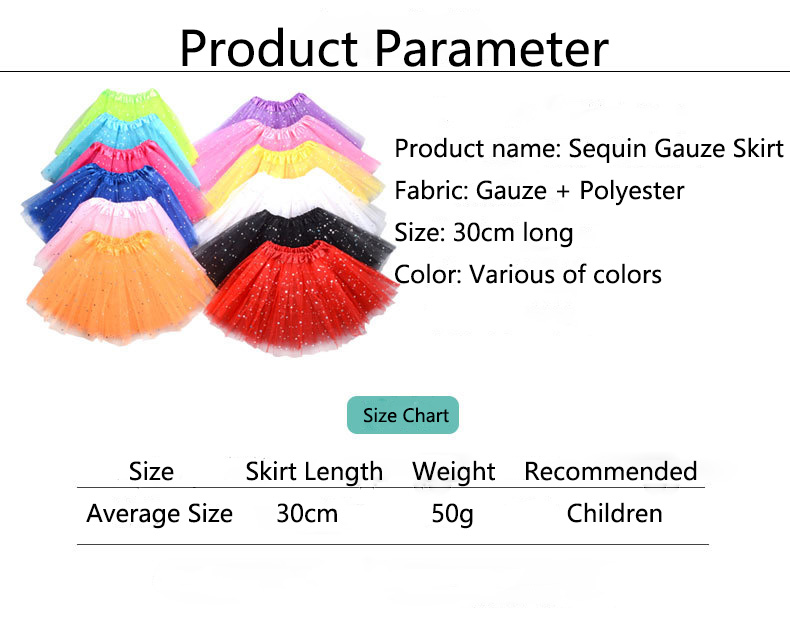 Chinese Factory Bulk Cheap Price Sequin Gauze Princess Skirt 30cm Children Mesh Dress 40cm Adult Ballet Skirt