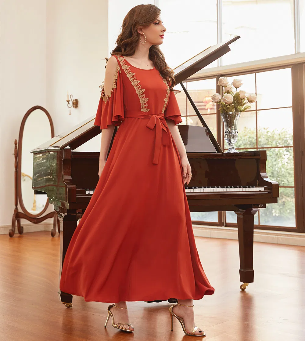 Ladies New Design fashion Maxi Dress Bridesmaid Evening Dress Wholesale Designer Girls Party Dresses Dubai Abaya Muslim Islamic Clothings