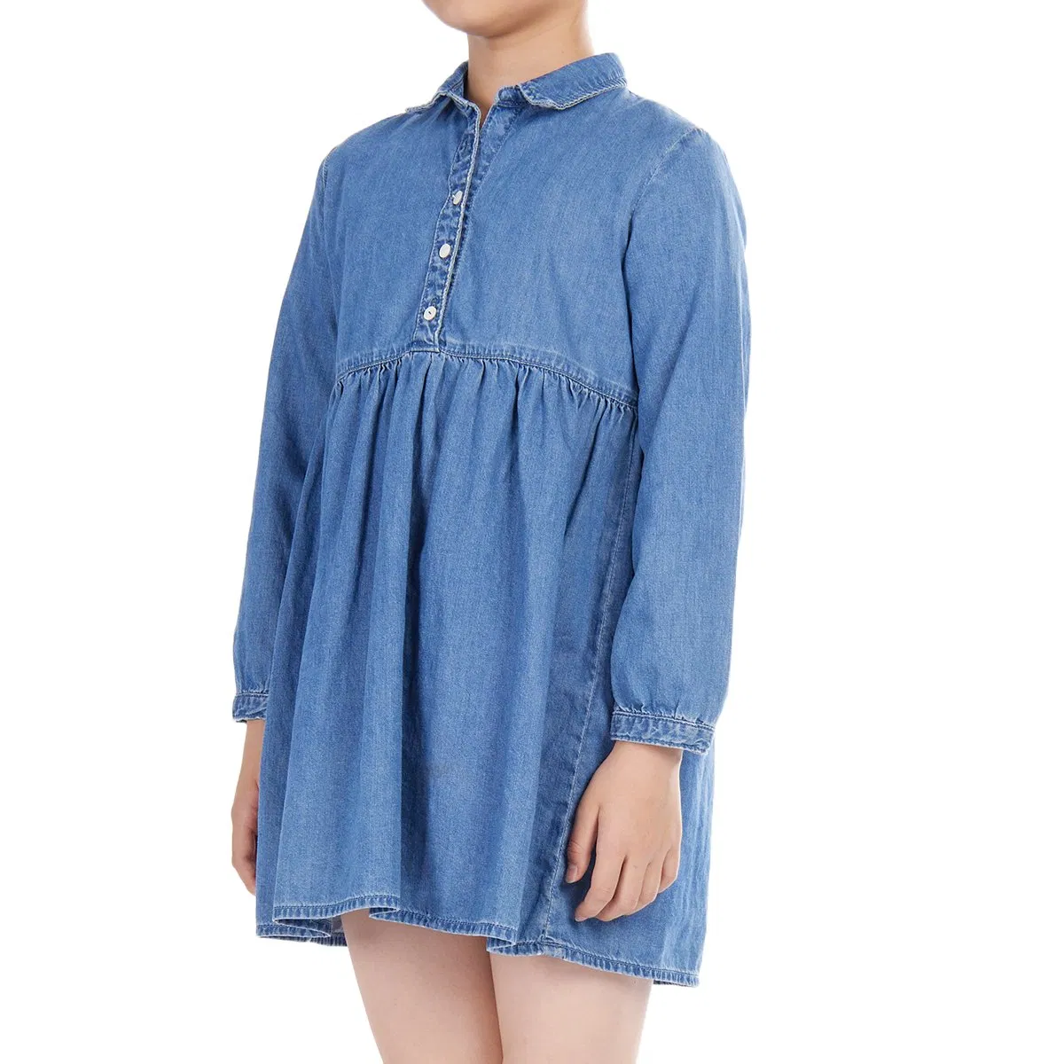 Custom Children Dresses Quality Wash Blue Girls Denim Dress