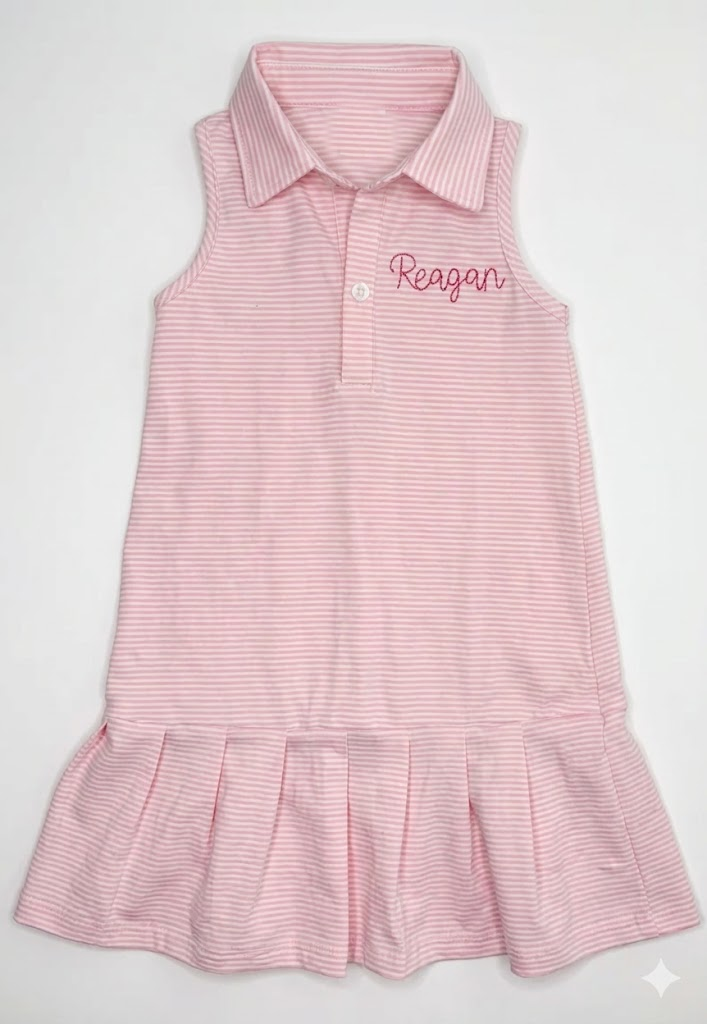 Personalized Tennis Dress for Baby Matching Sister Outfit Toddlers Cotton Athletic Play Dress for Girls