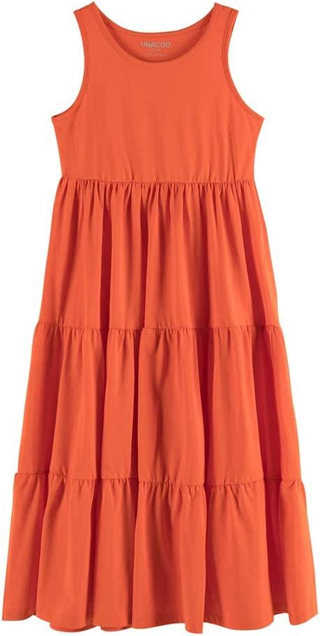 Custom Girls Sleeveless Maxi Dress Tiered Cotton Summer Dresses Color Block Princess Dresses Wholesale