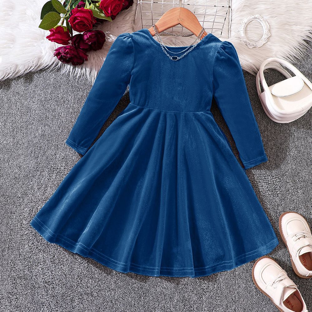 Children's Autumn and Winter Velvet Bow Christmas Princess Dress for Girls