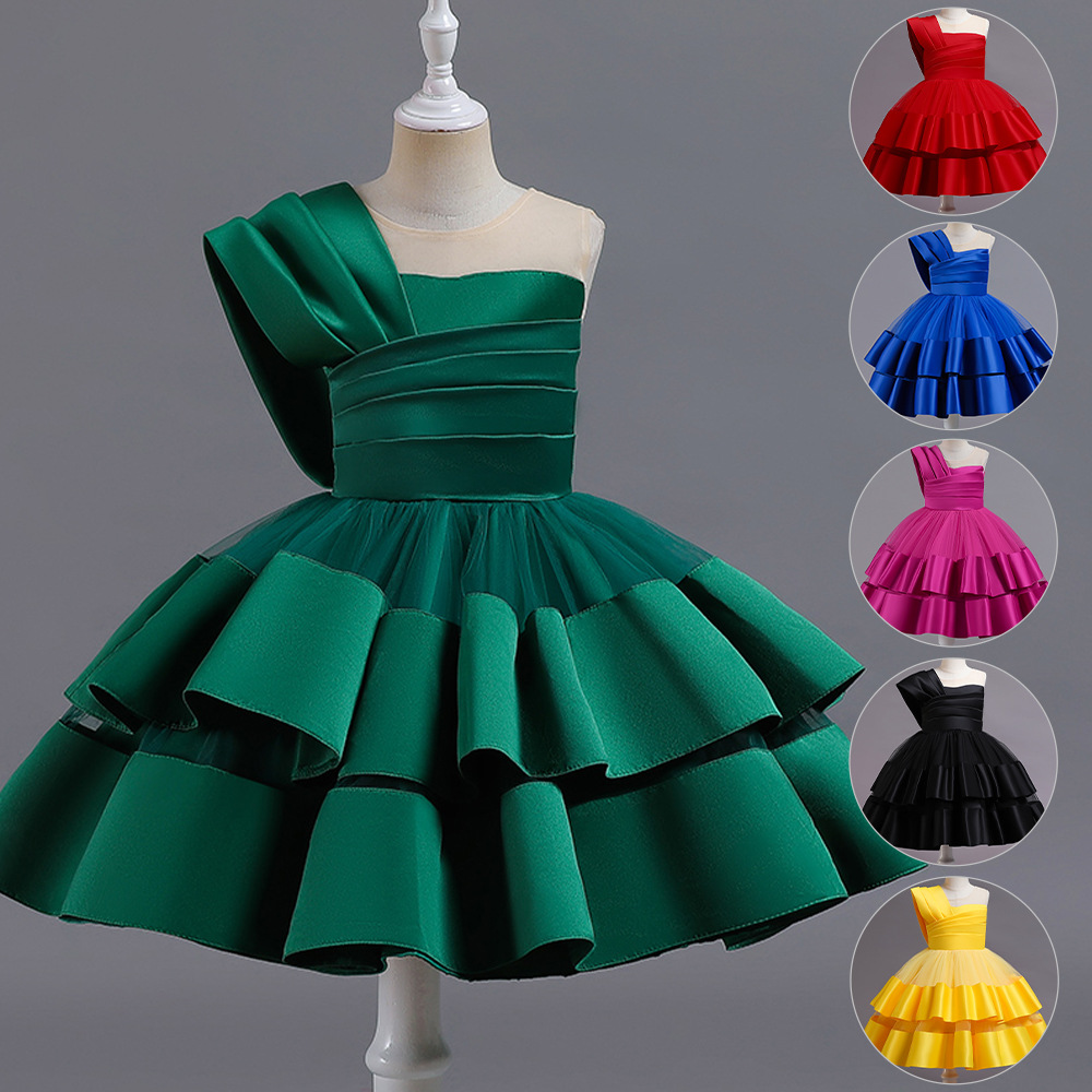Girl Children Kids Elegant Off Shoulder Flower Princess Dress for Party Wedding Lace Dress Clothing 3~14 Years