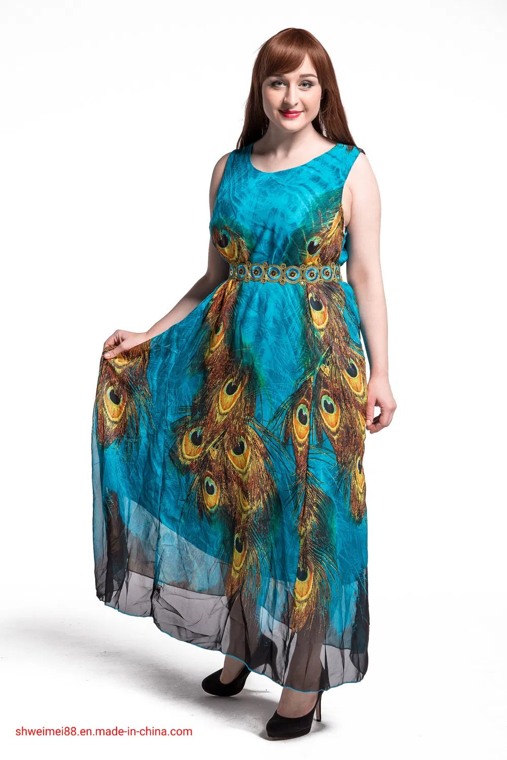 Ladies Summer Prom Long Dress Plus Size Boho Maxi Dresses Plus Size Women Floral Short Sleeve Girl Skirts Dress