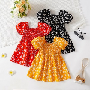Infant Baby Girl Dress Toddler Clothes Short Sleeve Flower Sundress Summer Dresses for Girl 3 to 24 Months