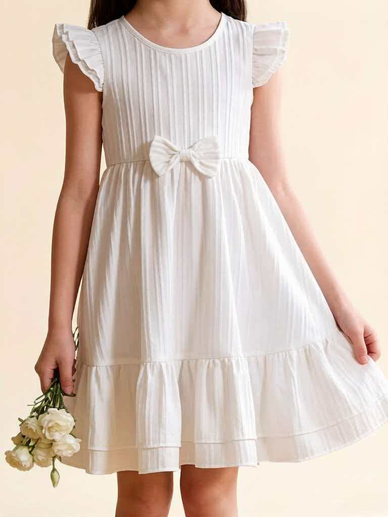 Kids Girls Summer Ruffle Sheer Mesh Dress Lovely Party Princess Sun Skirt