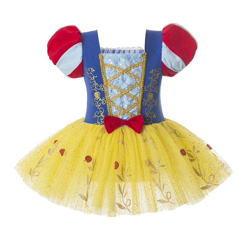 Christmas Carnival Cosplay Belle Kids Party New Year Summer Purple Rapunzel Sofia Baby Girl Tutu Ballet Dance Dress GBSZ-007