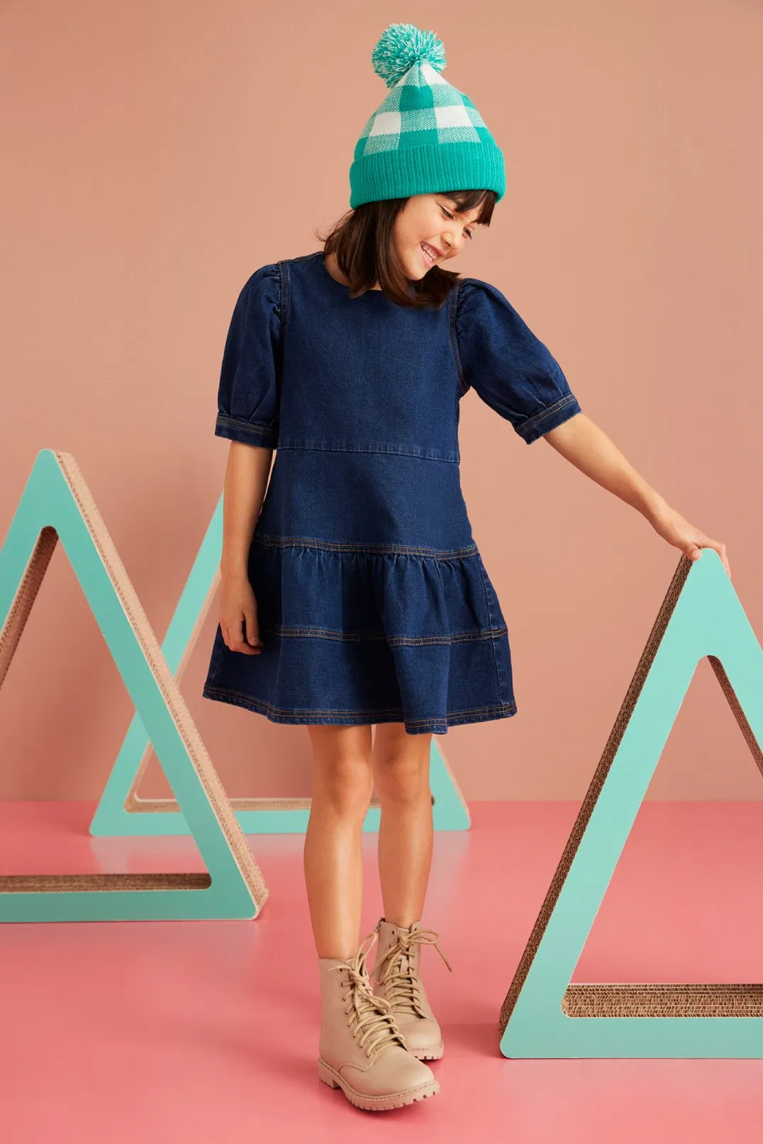 Hot Selling Casual Wear Summer Girls Dress Denim OEM Accept Custom Cotton Children Girls Dresses