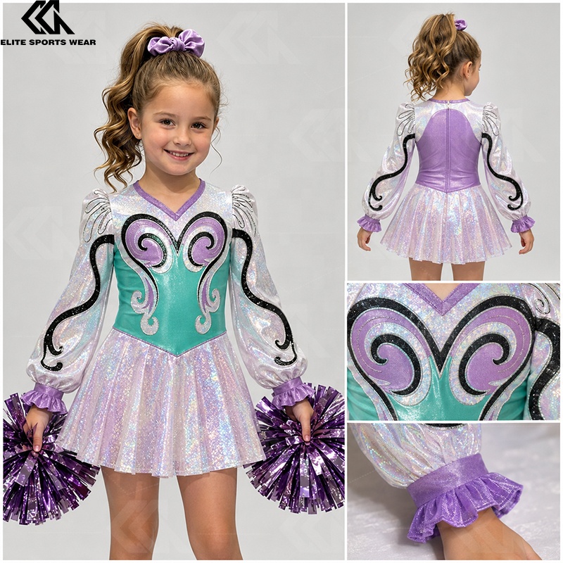 Glitter Morris Dance Uniform Girls Kids Custom Girls Carnival Morris Dancing Dress Majorette Uniform