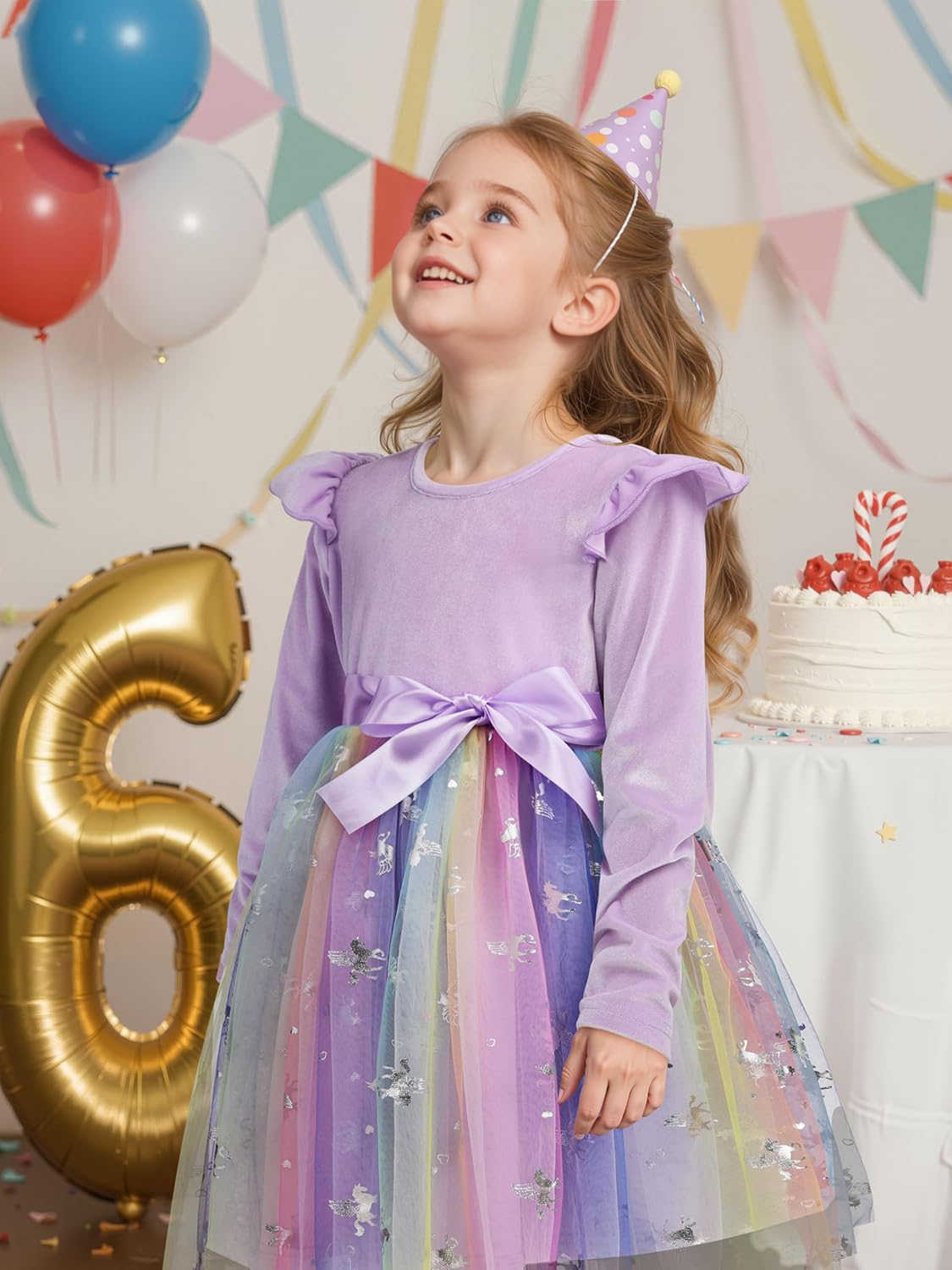 New-arrival Toddler Girls Velvet Tutu Dress Fall Winter Long Sleeve Ruffle Dress Soft comfort for Holiday Party Causal 3-7Y