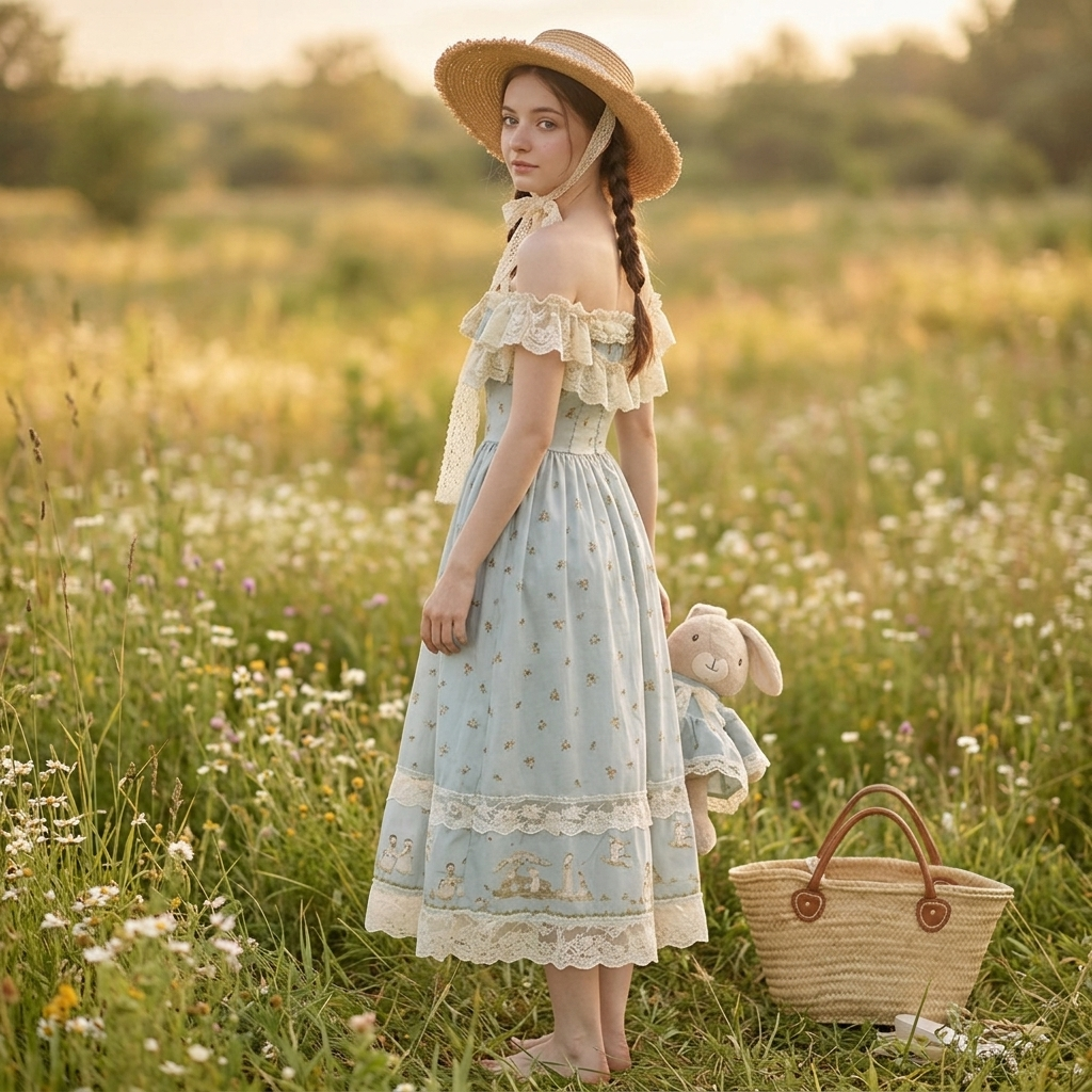 Custom Girls Lace Dress Vintage Boutique Dress for Summer Party