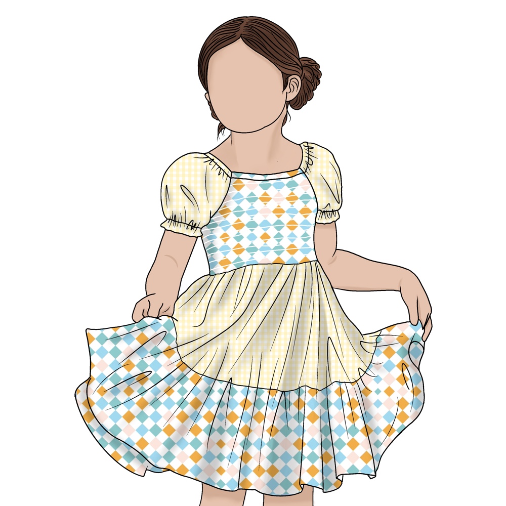 High Quality Comfortable Simple Fashion Design Casual Short Sleeve Plaid School Girls Skirt Flower Kids Dresses for Wedding